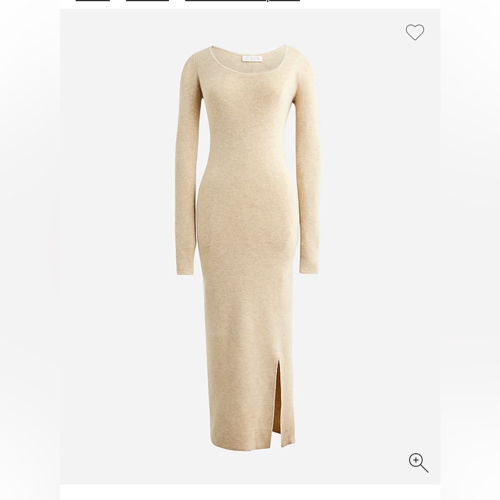 J. Crew Cream Ribbed Long Sleeve Bodycon Dress